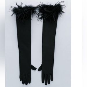 Feather long gloves